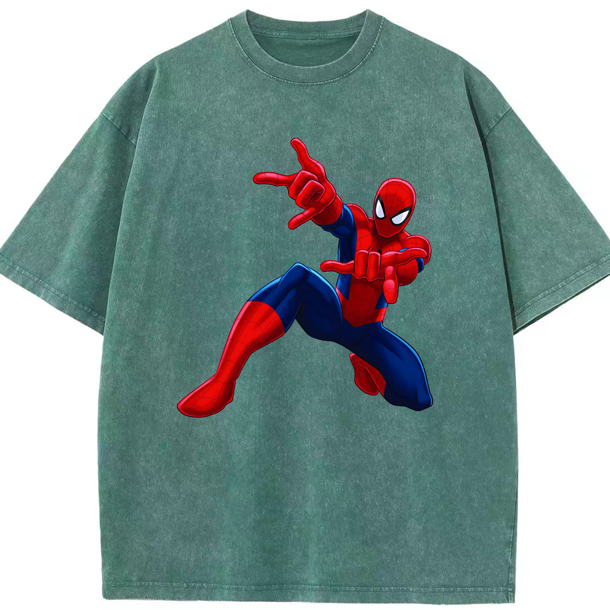 （画像用） Spider Man スパイダーマン 綿100% ヴィンテージ風 半袖Tシャツ（フロントプリント）